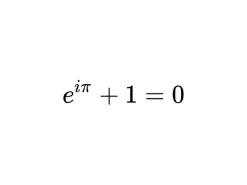Euler's identity demonstrates the relation between geometry, algebra and numerical analysis through a restrained set of syntactic symbols.